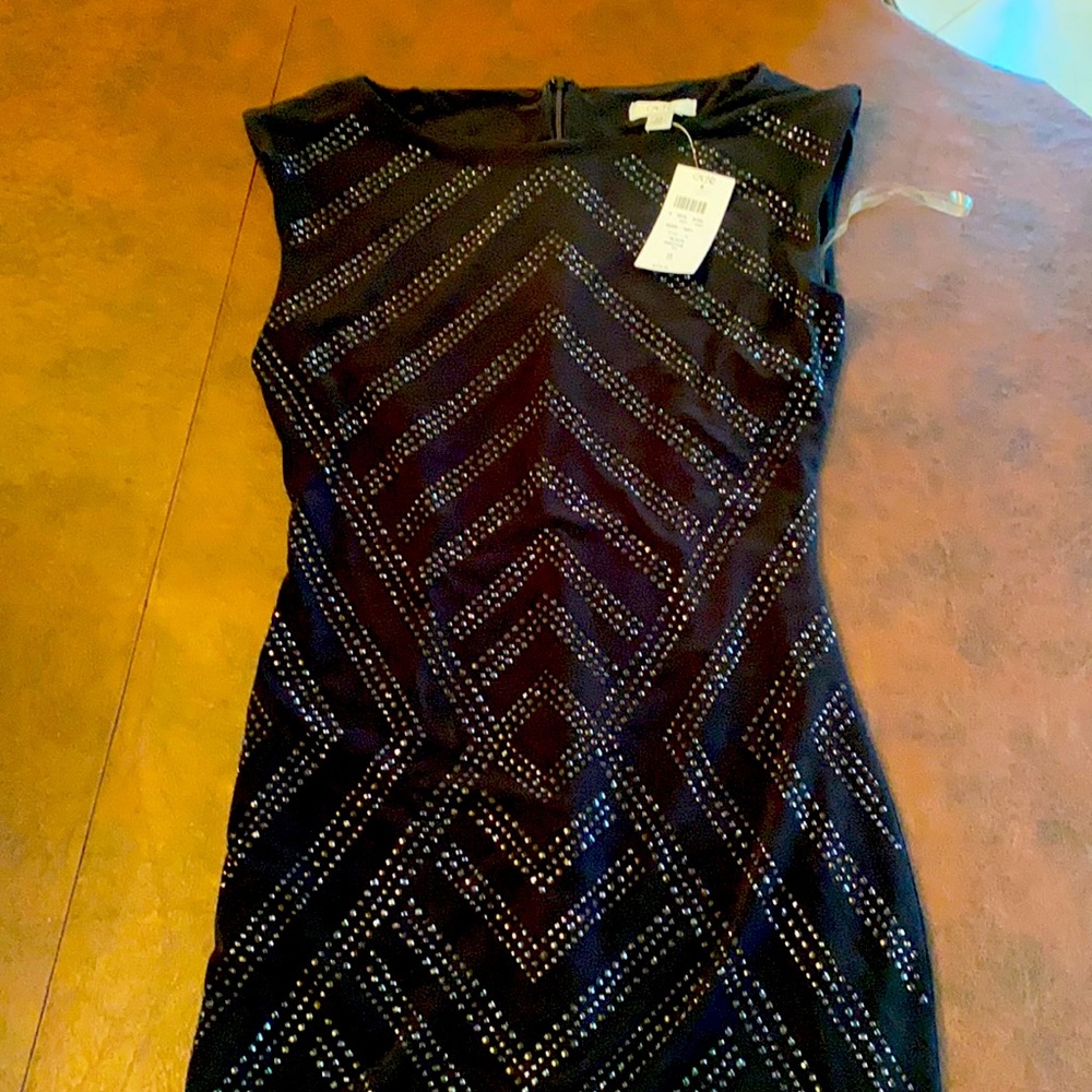 Cache XS black rhinestone cocktail  dress
